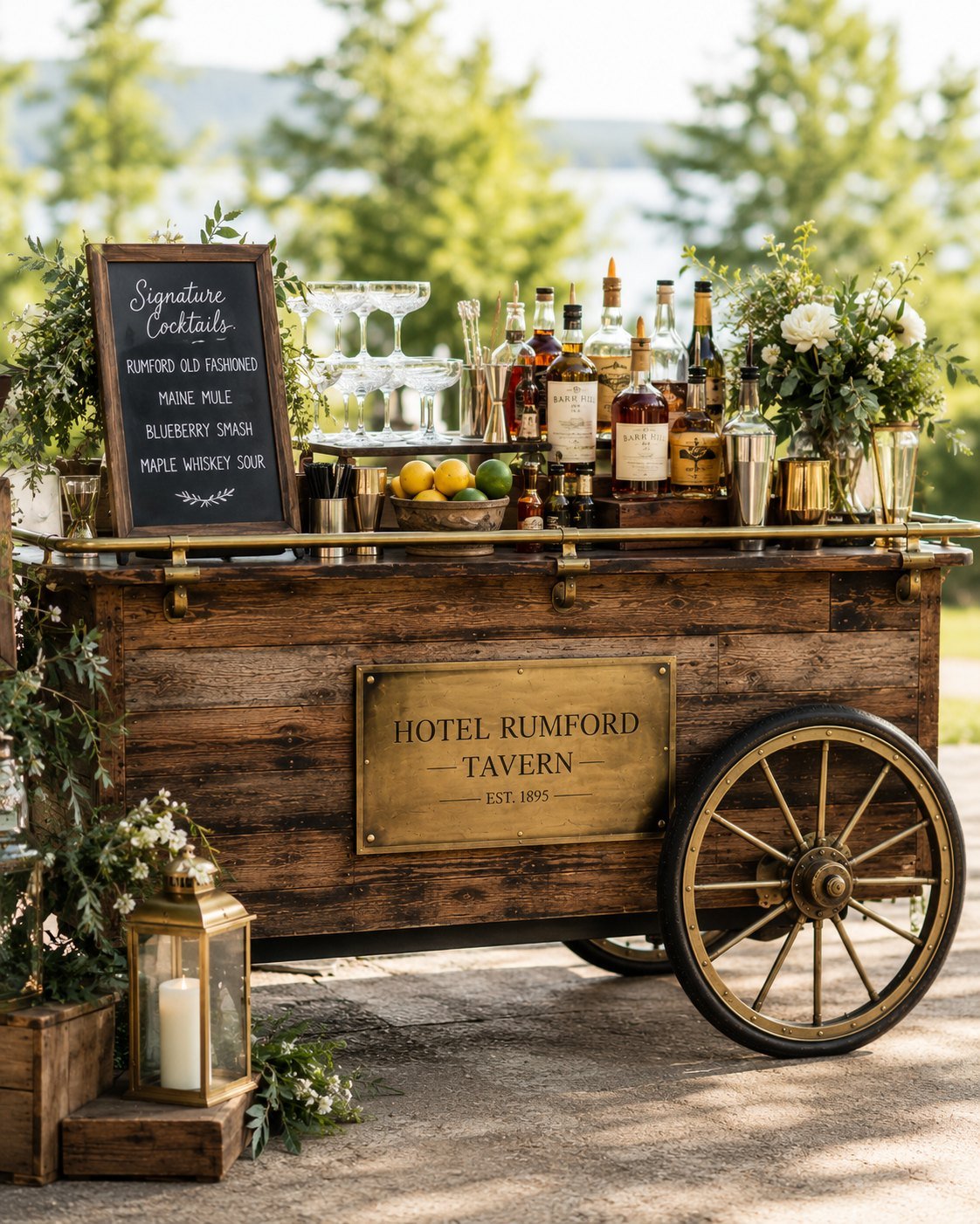 The Hotel Rumford vintage mobile bar cart