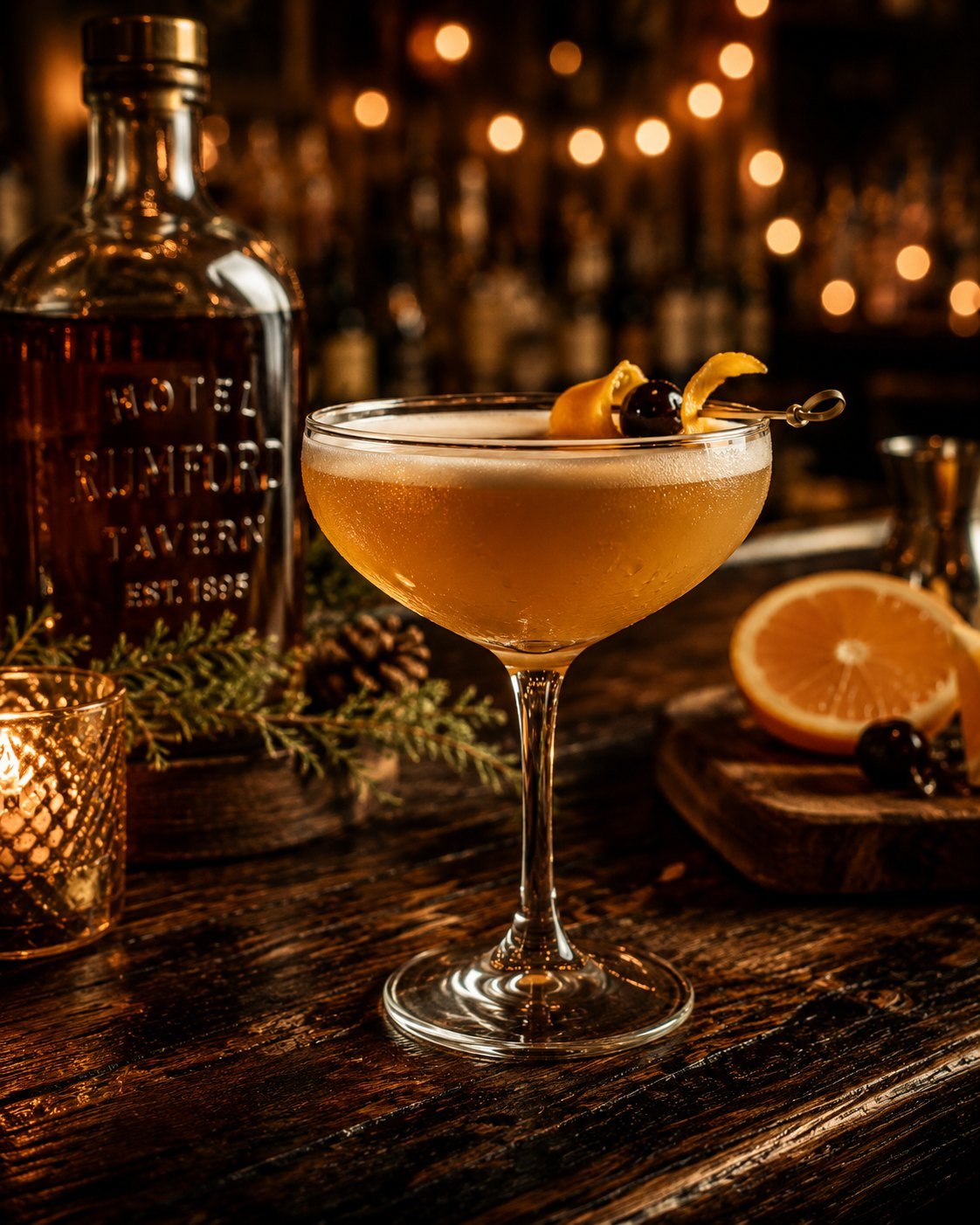 A signature craft cocktail from the mobile bar
