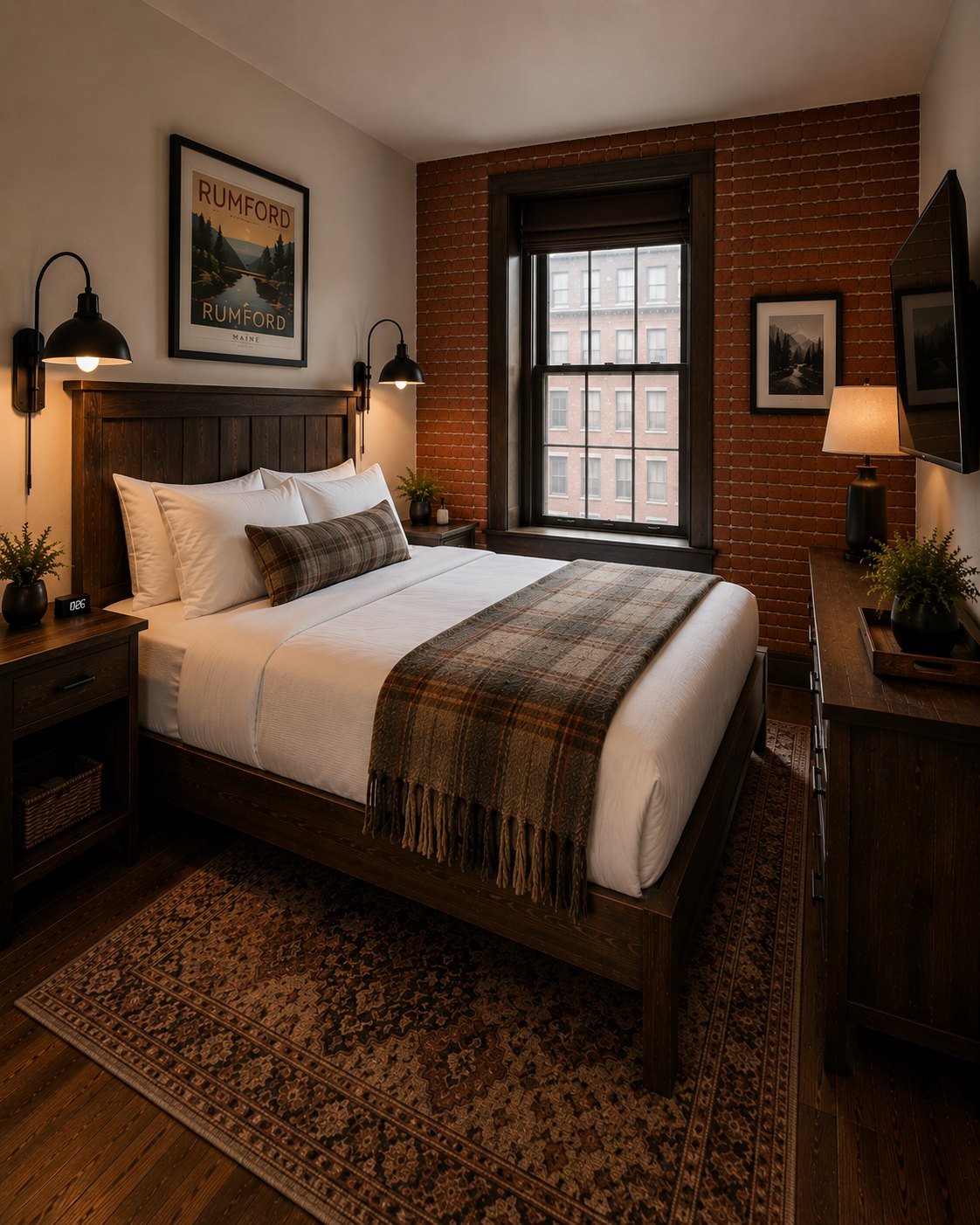 The bedroom of a Queen Suite at Hotel Rumford