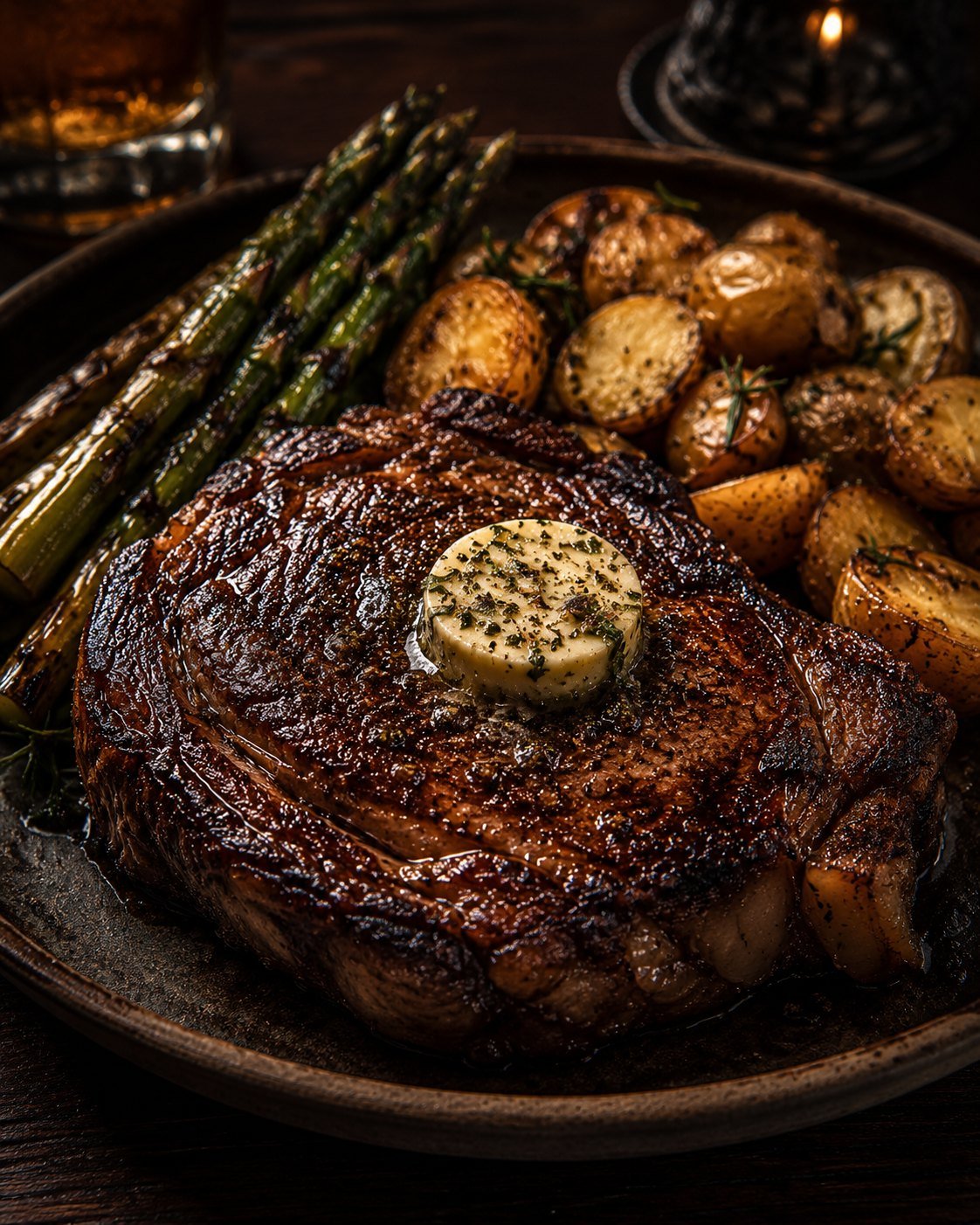 The Slab Steak — a grilled ribeye plated at the tavern